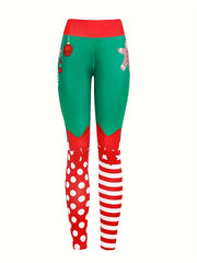 Christmas Print Fitness Yoga Pants Running Workout Sports Leggings