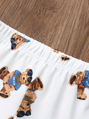 Boy's Bear Graphic Shorts Babies Children's Summer Casual Clothes