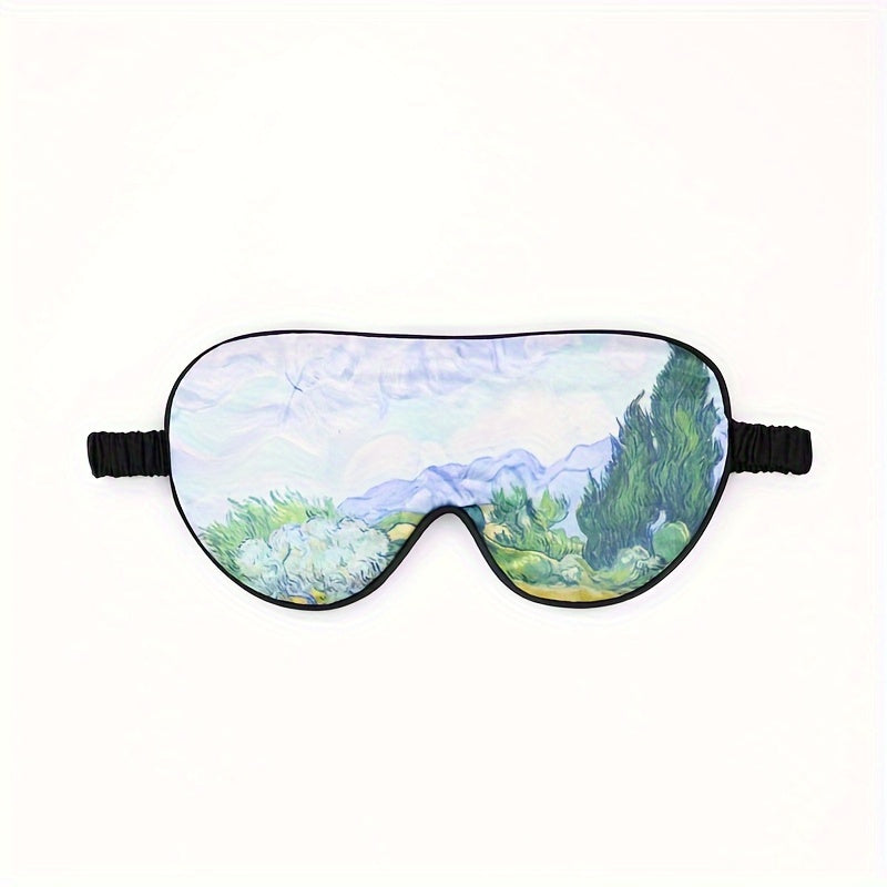 Plant Flower Printed Eye Mask Light Blocking for Yoga Travel Nap