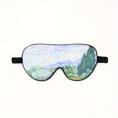 Plant Flower Printed Eye Mask Light Blocking for Yoga Travel Nap
