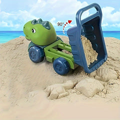 7pcs Dinosaur Beach Toy Set Dump Truck Watering Can Shovel Rake Sand Molds