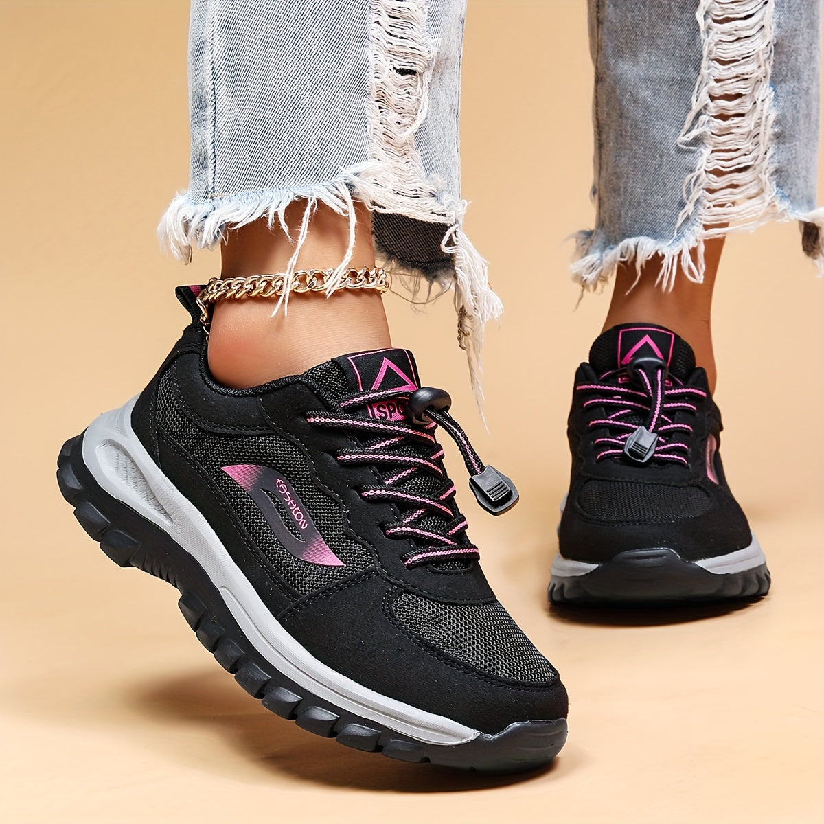 Thick Sole Sneakers Lightweight Mesh Running Shoes