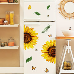 Sunflower Butterfly Bathroom Wall Sticker