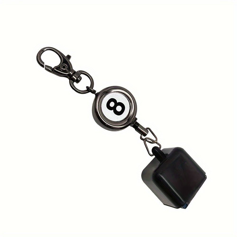 Pool Chalk Holder Billiard Chalk Pocket Cue Bag Clip Retractable Key Ring