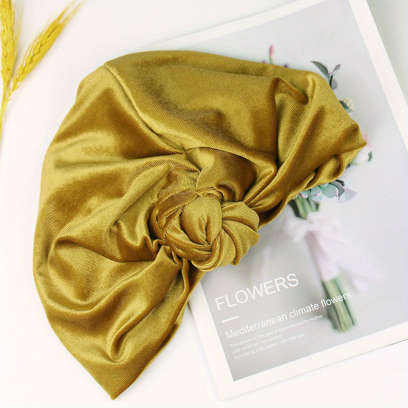 Solid Velvet Turban Cap Head Wrap Elastic Hijab Bonnet Chemo Hats