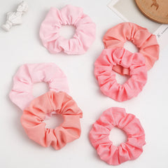 6pcs Pink Hair Tie Elastic Scrunchie Ponytail Hair Rope Accessories