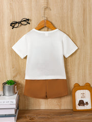 Toddler Boy's Dinosaur T-shirt & Shorts Set for Summer