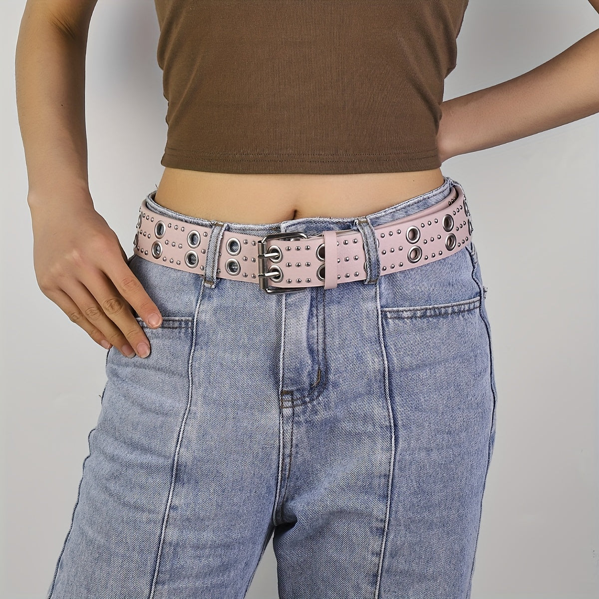 Rivet Wide Waist Belts Hip Hop Pants Jeans Belts Unisex