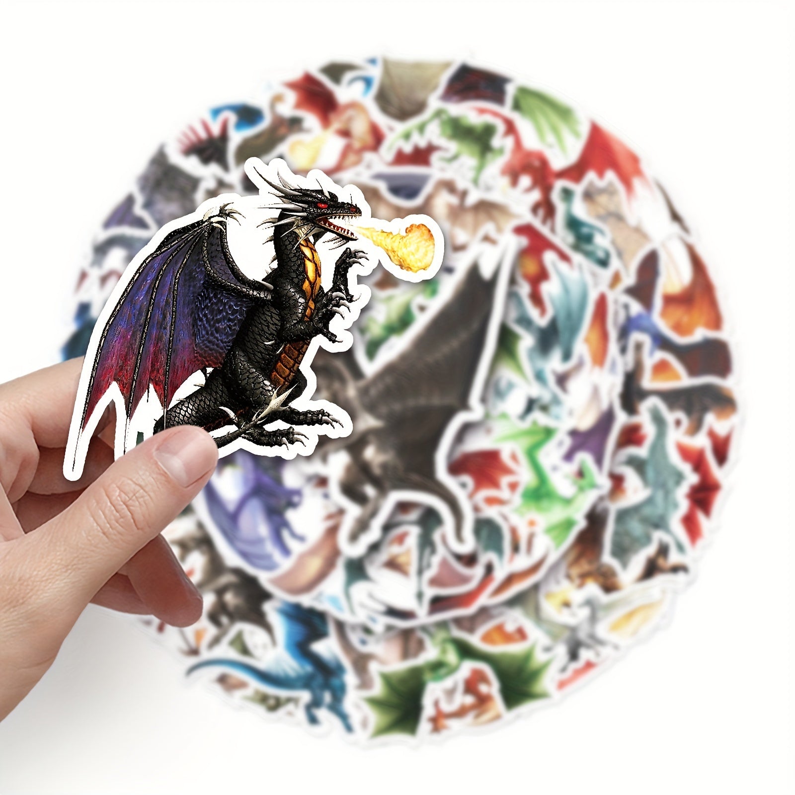 50pcs Dragon Stickers DIY Toys Wall Laptop Phone Waterproof Stickers