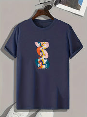 Men's Letters Print Graphic Tee for Summer