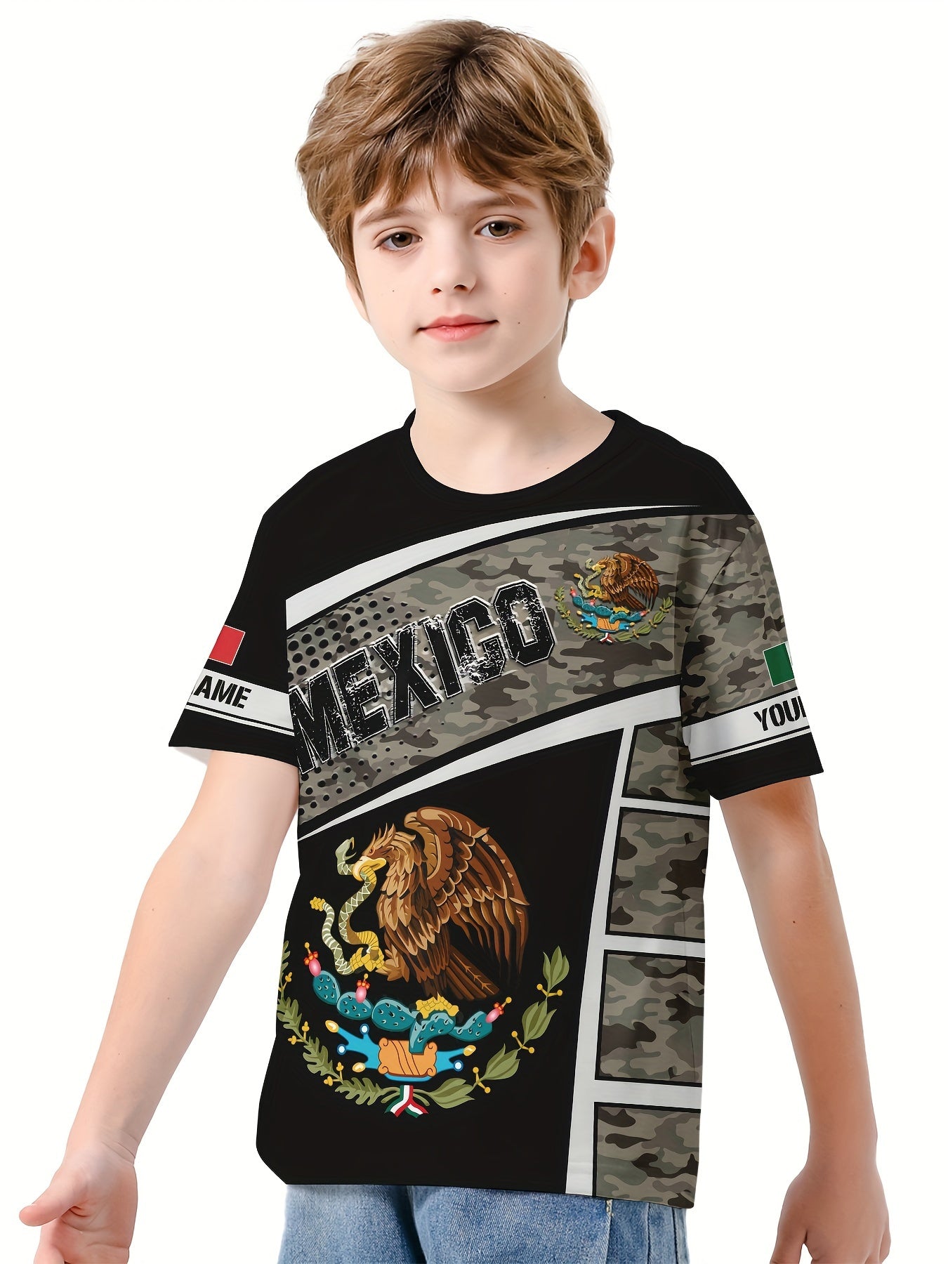 MEXICO 3D Print Boys' Summer Sports T-shirt