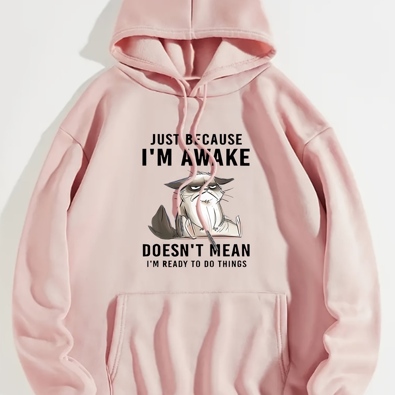 Graphic Print Kangaroo Pocket Hoodie Long Sleeve Hoodies