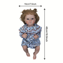 Lifelike Reborn Girl Doll with Rooted Hair & Floral Print Dress