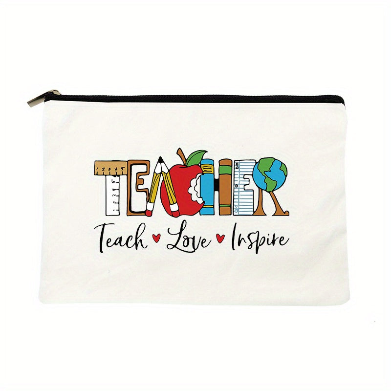 Teach Love Inspire Makeup Bag Toiletry Organizer Pencil Storage Bag