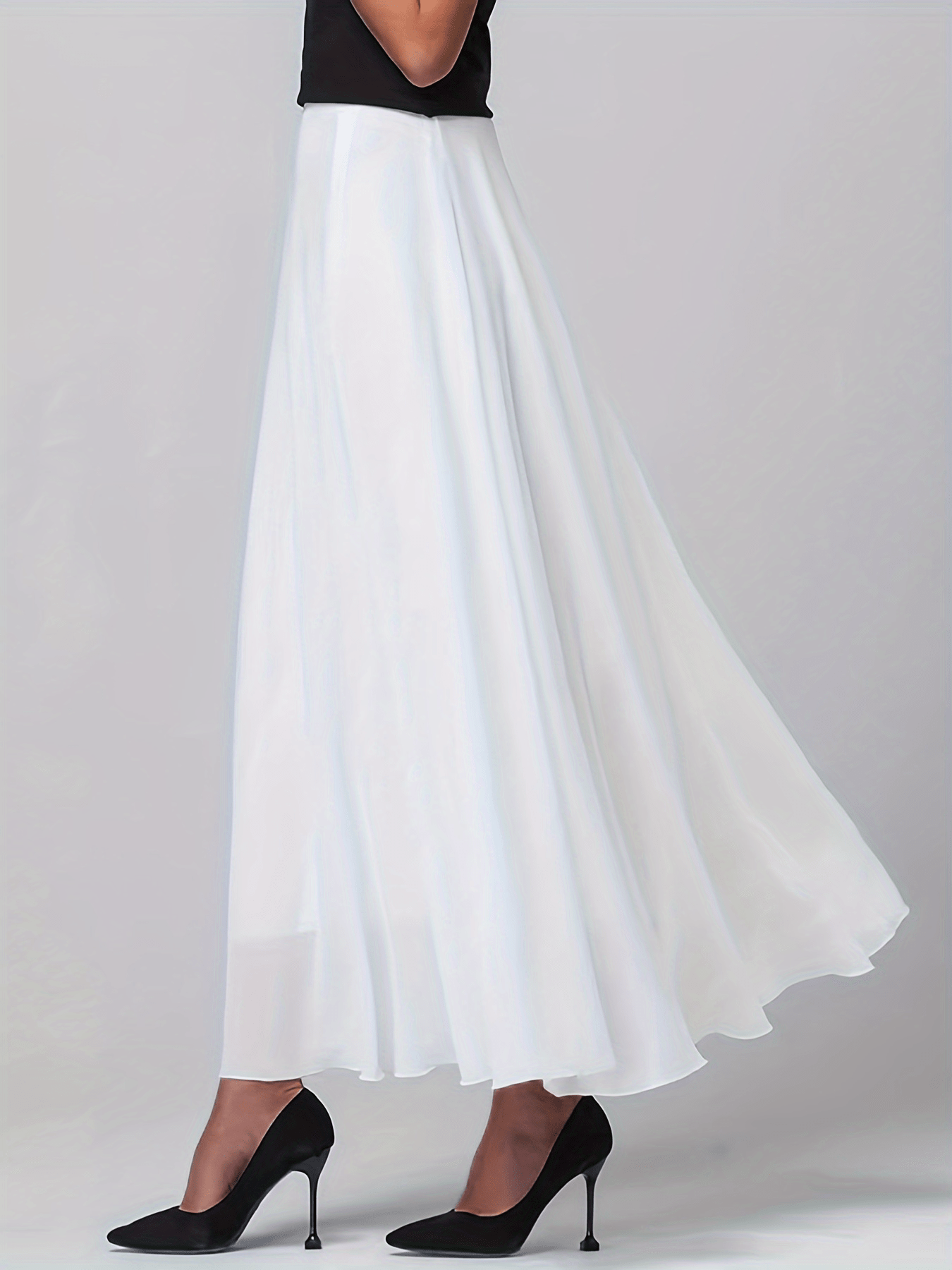 Chiffon Overlay Skirt High Waist for Women