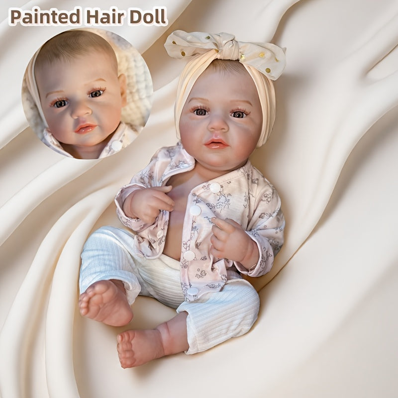 Realistic Full Body Vinyl Girl Doll with Painted Hair Eyes