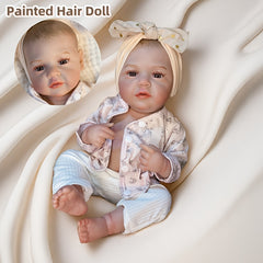 Realistic Full Body Vinyl Girl Doll with Painted Hair Eyes