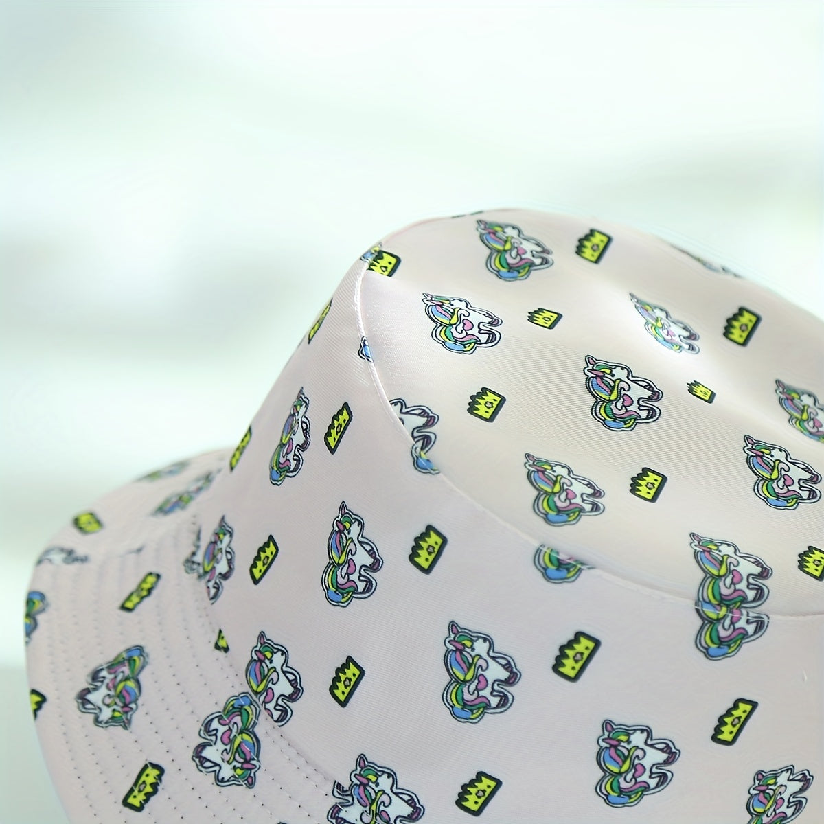 Unicorn Full Print Bucket Hat Reversible Sunscreen Fisherman Cap