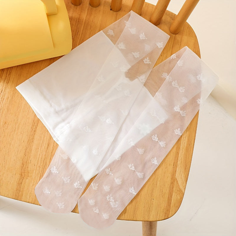 Girls Small Flower Pantyhose Ultra Thin Crystal Stockings Leggings Tights