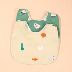 2pcs Baby Bibs Waterproof Drooling Towels U-shaped Design