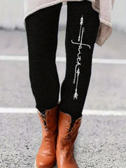 Letter & Graphic Print Skinny Leggings
