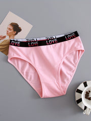 6 Pack Plus Size Love Letter Tape Panties Set