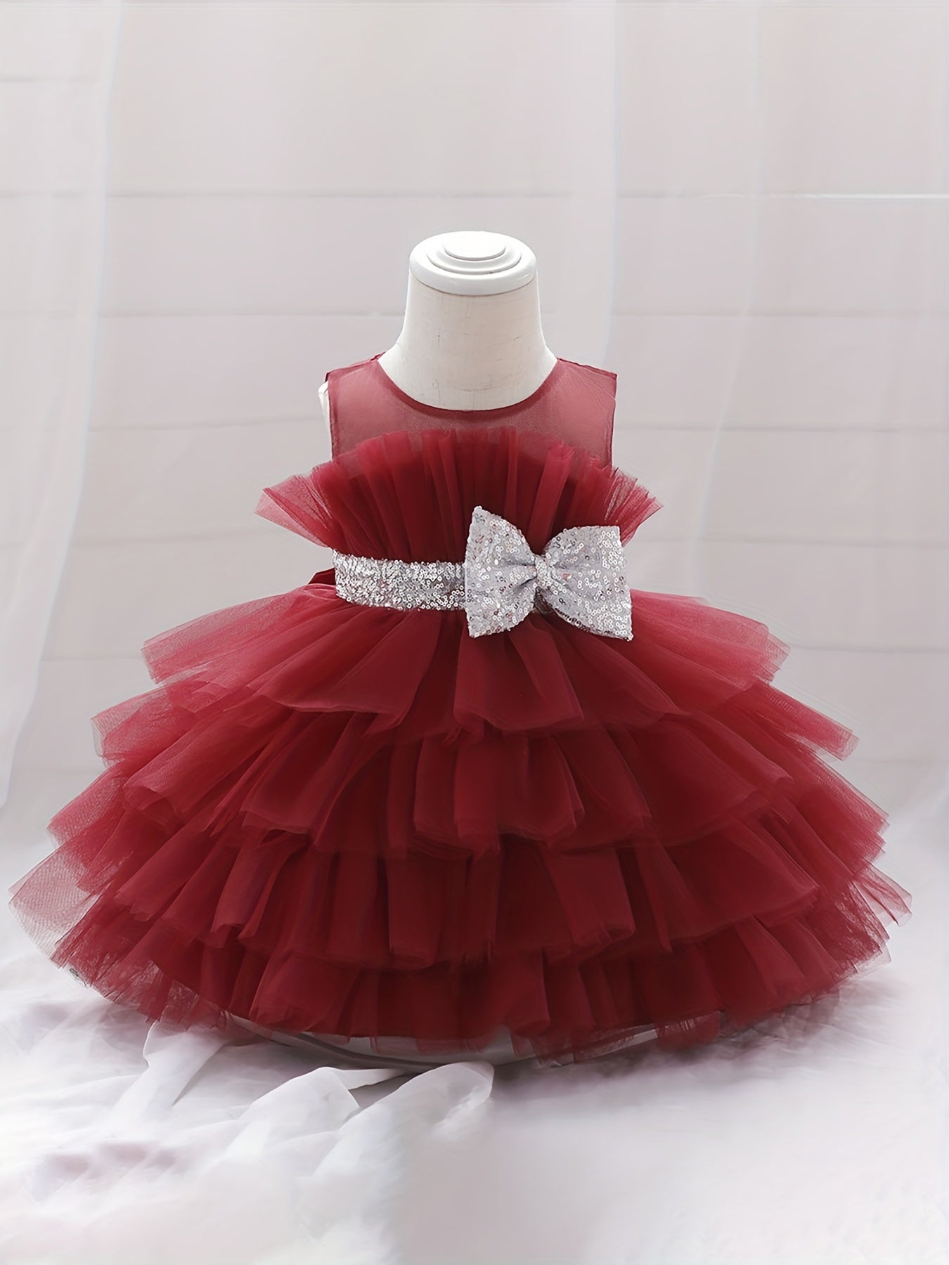 Toddler Girls Birthday Princess Dress Mesh Sleeveless Tutu Dress