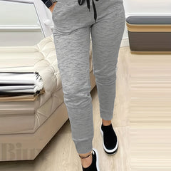 Solid Tie Front High Waisted Fitness Joggers