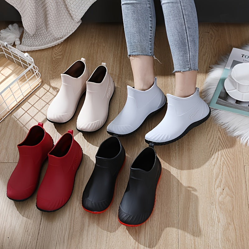Waterproof Rubber Ankle Boots Non Slip Rain Boots Women's