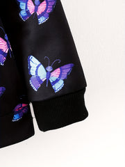 Girls Butterfly Print Sweatshirt Long Sleeve Top