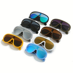 Men's Futuristic Punk Hip hop Large Frame Sunglasses