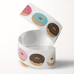 500pcs 2 1in Cartoon Donut Label Sticker 8 Styles Gift Wrapping Decoration
