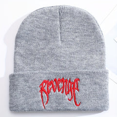 Men's Knit Beanie Hat Ski Cap Embroidered Warm Winter Hat