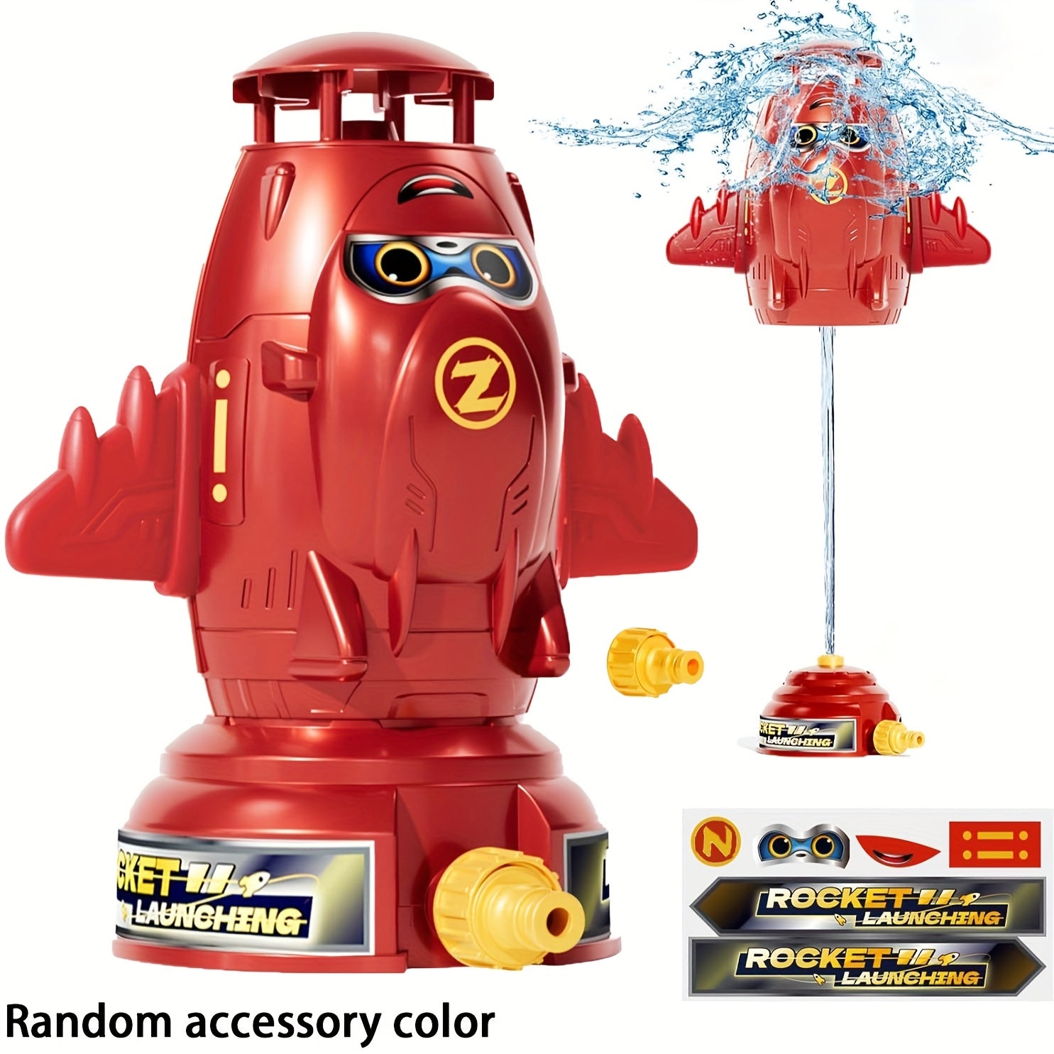 Kids Sprinkler Toy with Adjustable Nozzle Red & Yellow