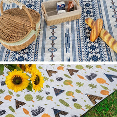Waterproof 3 Layer Picnic Blanket 200 X 200 Boho Forest Print