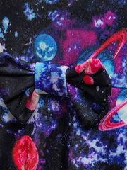 Girls Galaxy Print Sleeveless Dress Kids Clothes