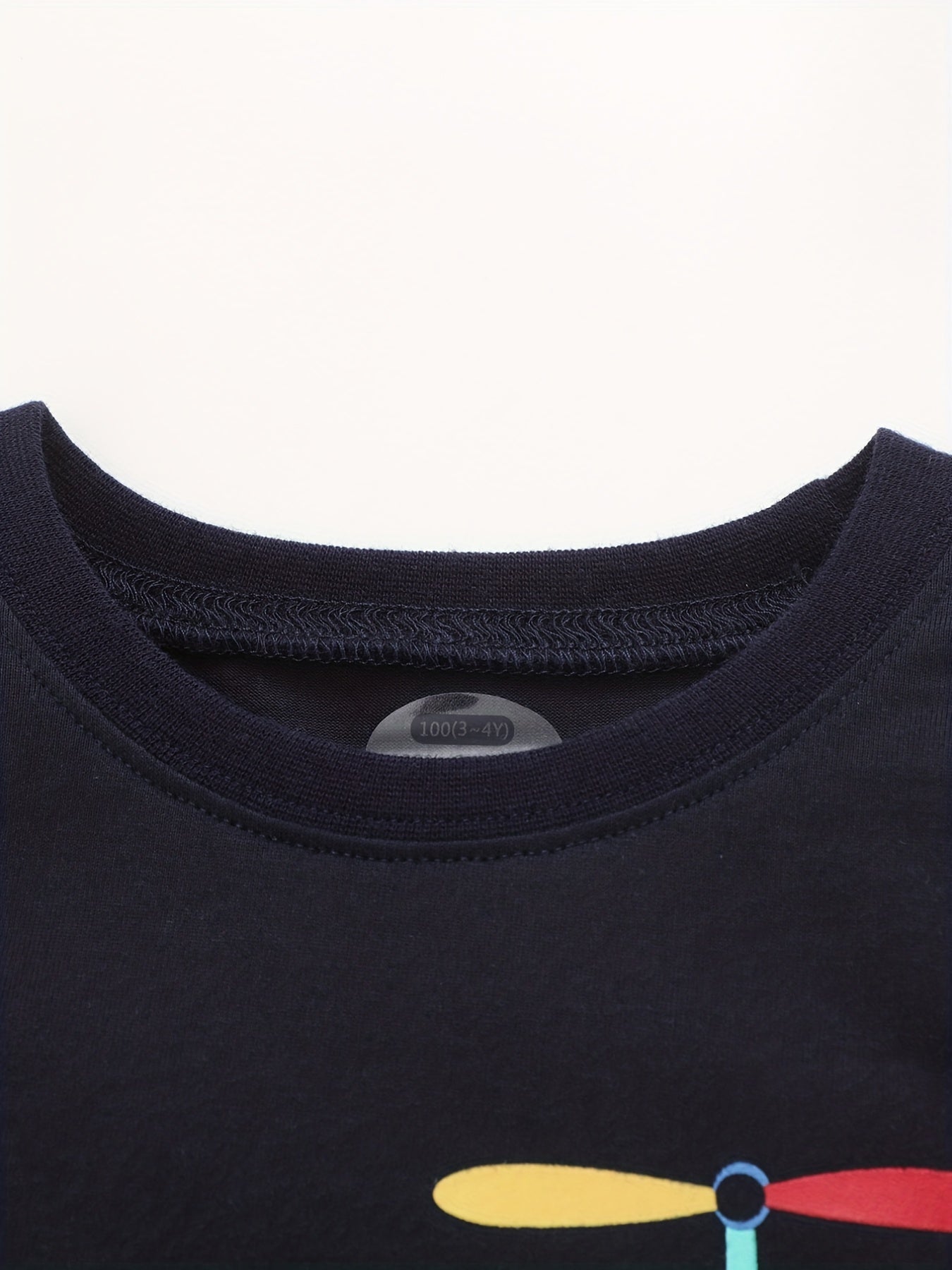 Boys Helicopter Print Casual Cotton Short Sleeve T Shirt