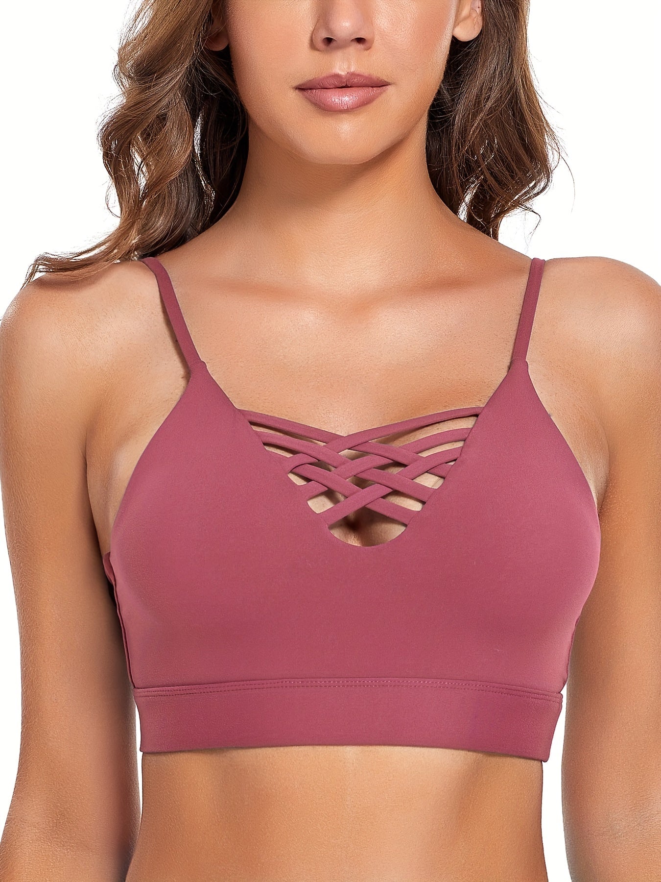 Cross Cut Out Sports Bra for Women
