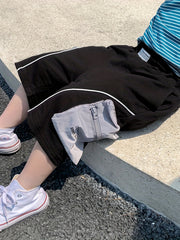 Boys Shorts Patch Zipper Pockets Casual Comfortable Breathable For Summer Kids