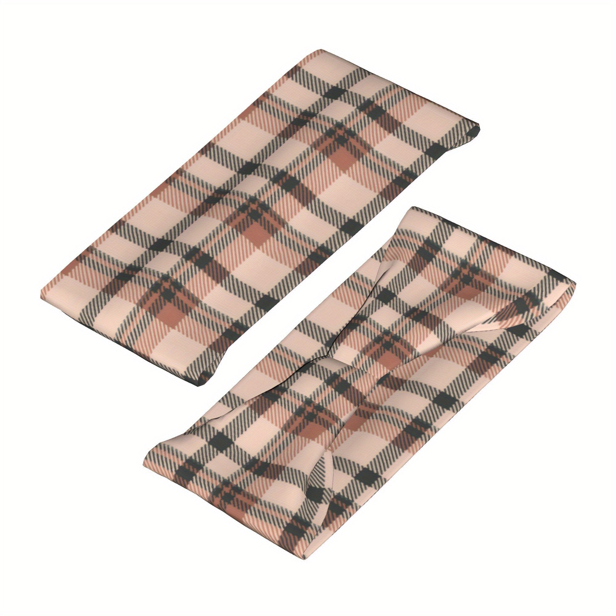 Men's Vintage Plaid Headband Pink Tan Outfit Accessory Comfortable