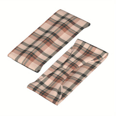 Men's Vintage Plaid Headband Pink Tan Outfit Accessory Comfortable