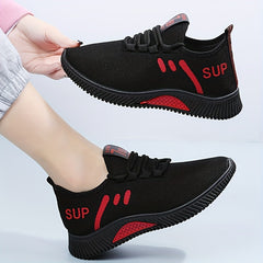 Women's Mesh Sneakers Lace Up Running Shoes Casual Footwear