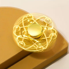 Yellow Fidget Spinner with Golden Beads for Anxiety Relief Focus & Motor Skills