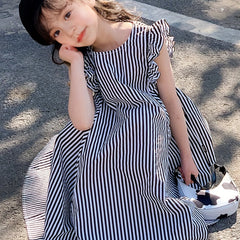 Stylish Striped One Piece Dress for Girls - Perfect for Parties & Summer Fun