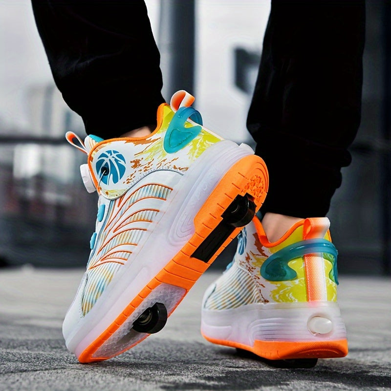 Boy's High Top Roller Skates LED Light Up Shoes