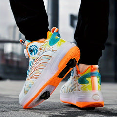 Boy's High Top Roller Skates LED Light Up Shoes