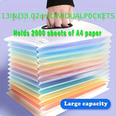 Large Capacity A4 Transparent File Folder - Holds 2000 Sheets