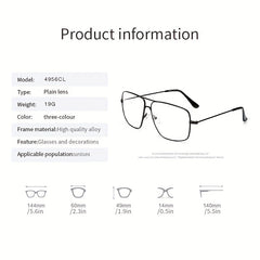 Men's Vintage Glasses Large Frame Alloy PC Lens