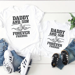Daddy Son Matching Outfits Casual DADDY AND SON FIST Print Short Sleeve