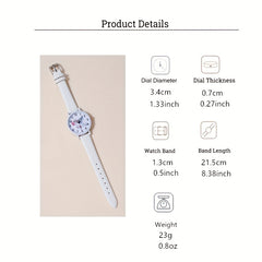 Unicorn Pattern Belt Watch & 3 Bracelets Set